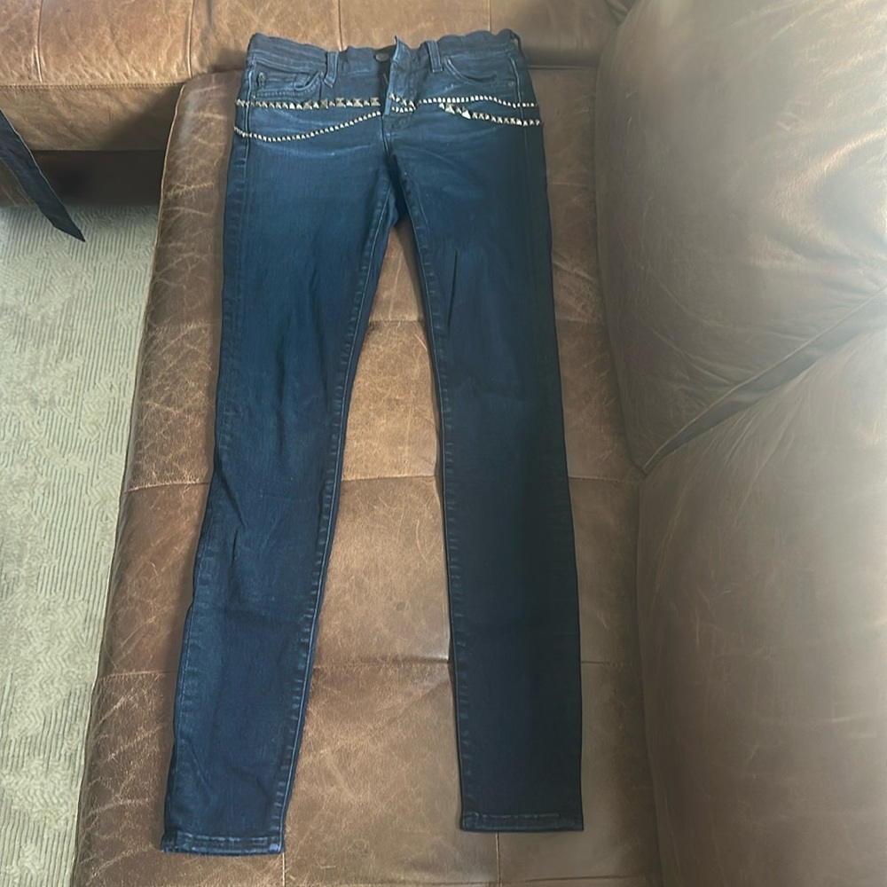 7 For All Mankind Gwenevere Studded Skinny Jeans